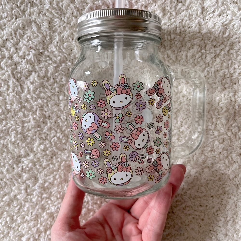 Hello Kitty Easter mason drinking jar.